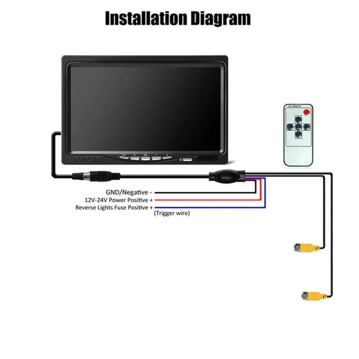 7 "TFT LCD Monitor 12V 24V Nachtsicht-Parksystem Bus Anhänger Van LKW Wohnmobil