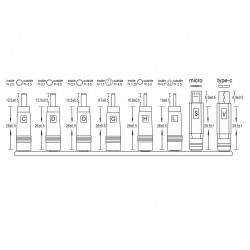 8 conectores universales PSS6E / PLUGS para conector DC macho 2,1 x 5,5 mm