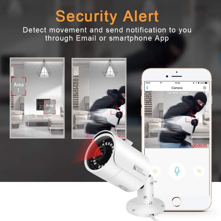 Caméra de Surveillance WiFi Exterieure FHD 1080P avec Vision Nocturne