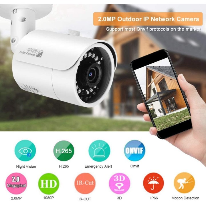 Caméra de Surveillance WiFi Exterieure FHD 1080P avec Vision Nocturne
