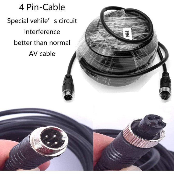 Camera video couleur 12V 24V + Moniteur video 7p 18cm 12v 24v + cable 10m bus camion auto