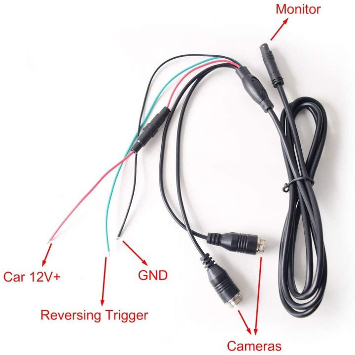 Cámara de video en color de 12V 24V + monitor de video de 7p 18cm 12v 24v + cable de auto de camión de autobús de 10m