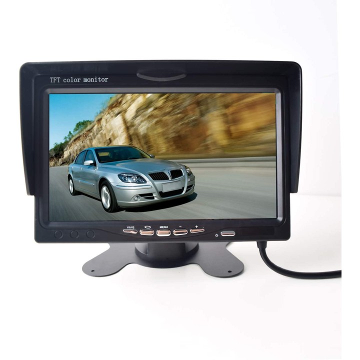 Camera video couleur 12V 24V + Moniteur video 7p 18cm 12v 24v + cable 10m bus camion auto