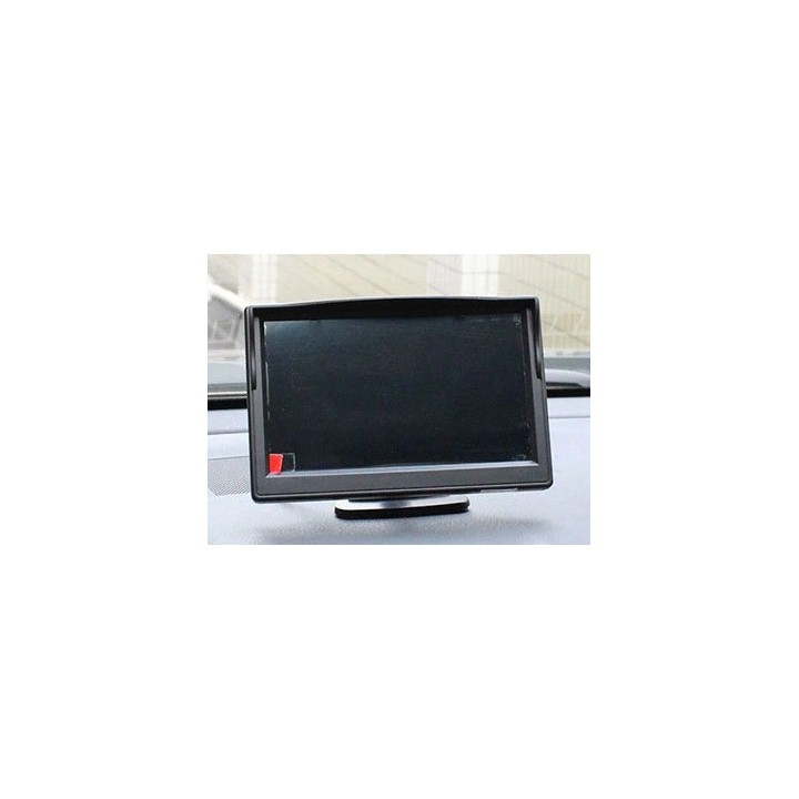 Moniteur video 12v 24v 4 pin 5 p 12.7cm couleur 2 entrées vidéo + Ventouse et Support  pour bus camion auto