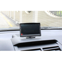 Video monitor 12v 24v 4 pin 5 p 12.7cm color 2 video inputs + Suction cup and Support for car truck bus