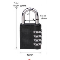 New resetable tri-circle 4 dial 43mm combination lock padlock zb40 kasp - 16