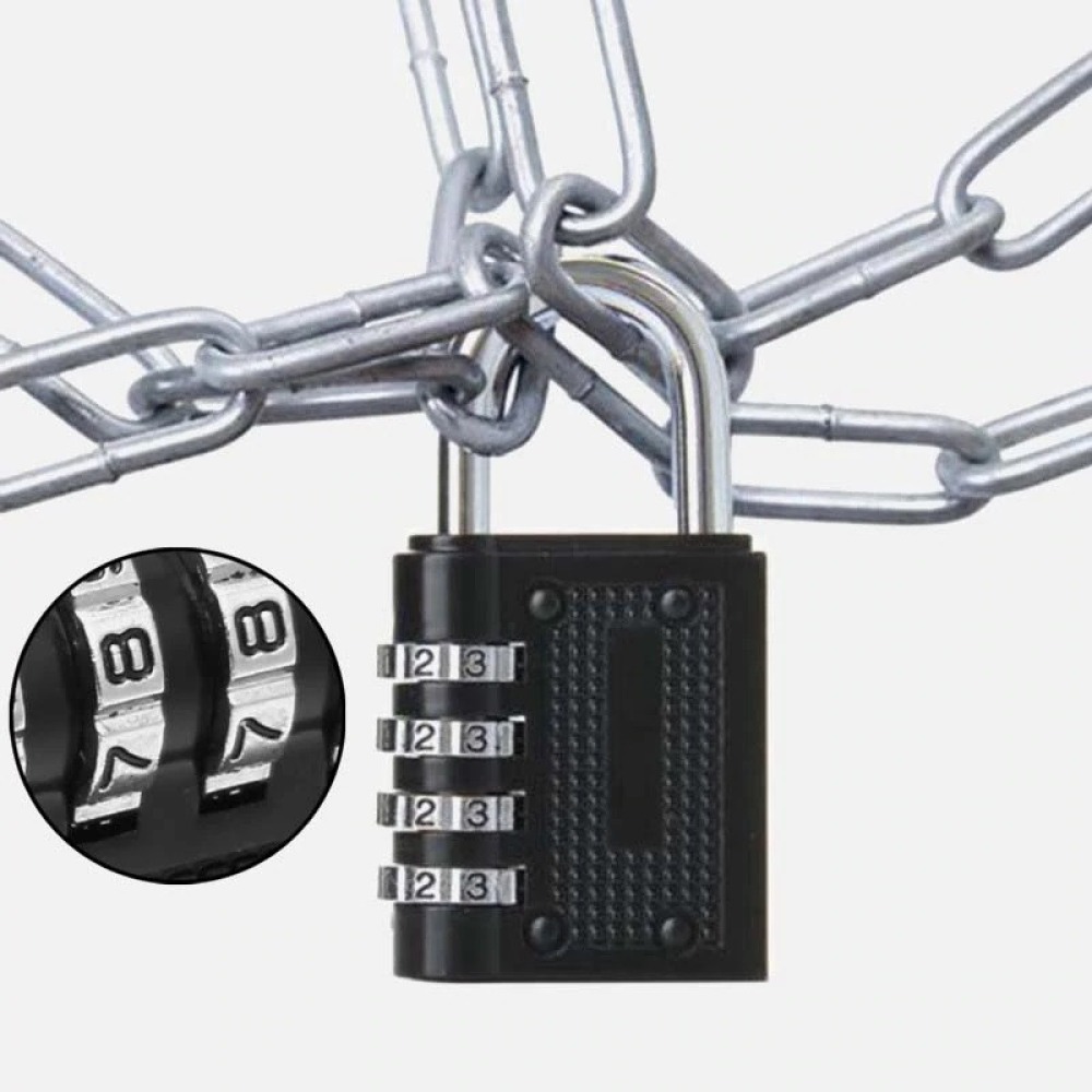 New resetable tri-circle 4 dial 43mm combination lock padlock zb40 jr international - 9