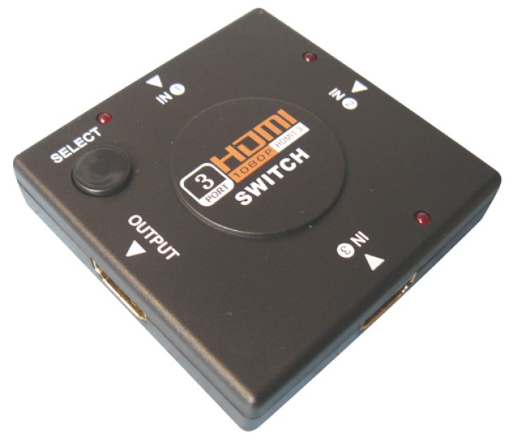 Onmutador hdmi 3 puertos switch repartidor 3 canales secuenciador split hdtv hq jr international - 1