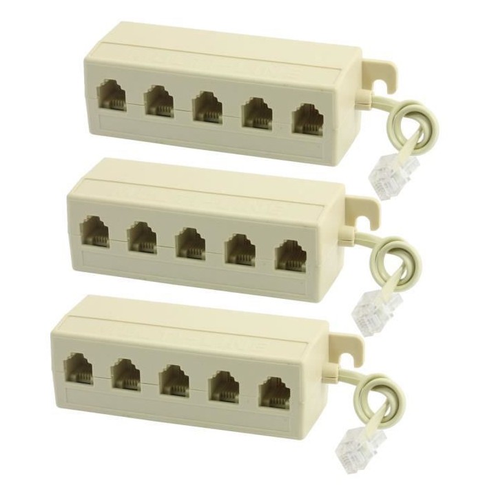 3 X Streifen telefon rj11 rj11 stecker auf 5 female-0030 steckdose telefonkabel jr international - 2