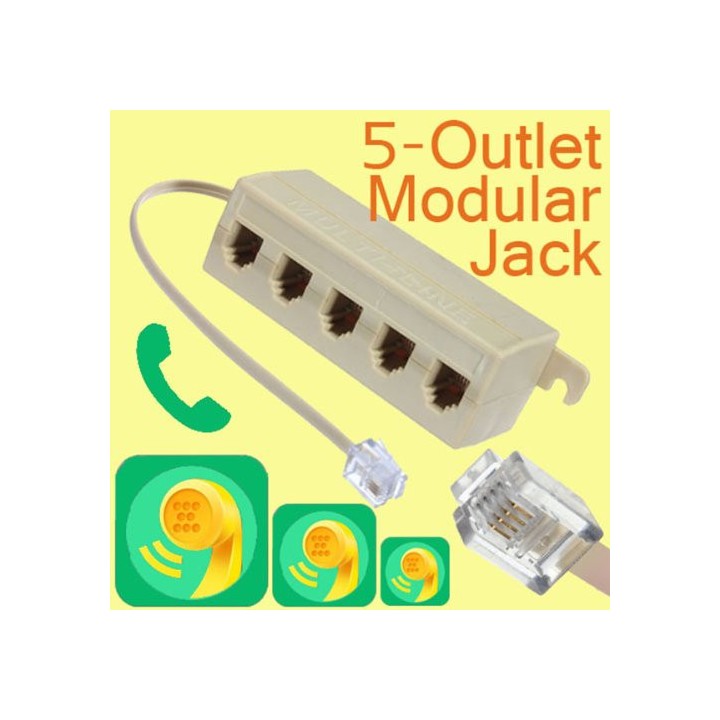 3 X Streifen telefon rj11 rj11 stecker auf 5 female-0030 steckdose telefonkabel jr international - 3