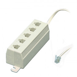 3 X 5-way phone telephone line jack plug outlet socket splitter adapter 4 3 2 1 RJ11 jr international - 4