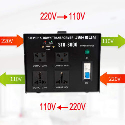 Convertitore elettrico cambia tensione 220 verso 110vca trasformatore 220v 110v 3000w corrente adattatore converter caredy - 12
