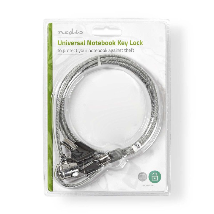 Antirrobo universal 1.80m a 2 llaves para ordenador notebook impresora pantalla lcd könig cmp safe3 konig - 2