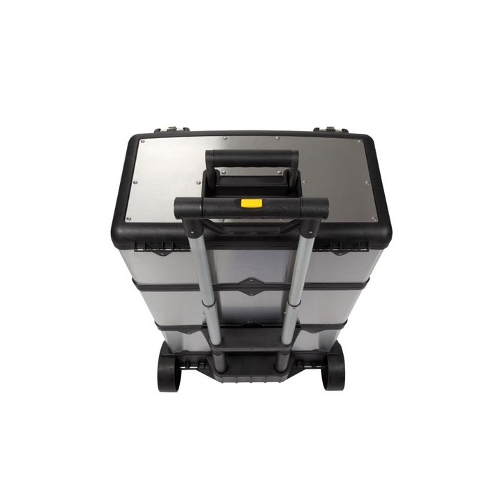 Otba4 un metallo servo strumenti con ruote 3 scomparti stoccaggio sicuro in acciaio inox velleman - 3