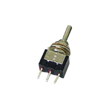 Inversor en miniatura de palanca derecha unipolar ON-OFF-ON 1RT para circuito impreso COB68CP
