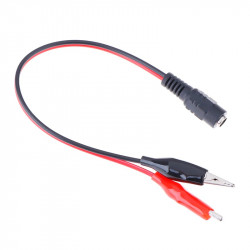 Conector hembra de CC Pinzas de cocodrilo Cable de alimentación de 12 V Cable 2 pinzas Voltaje conectado 5,5 * 2,1 mm