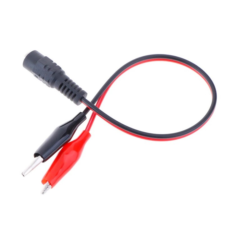 Conector hembra de CC Pinzas de cocodrilo Cable de alimentación de 12 V Cable 2 pinzas Voltaje conectado 5,5 * 2,1 mm