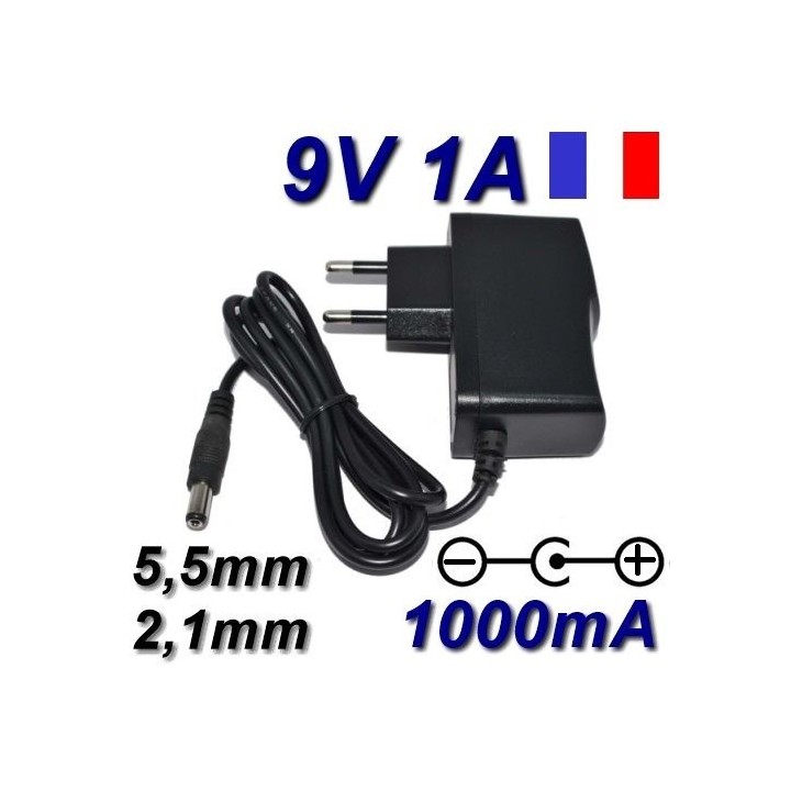 Netzteil 110v 220v auf 9v 1a 5.5x 2.1mm buchse konverter jr international - 1