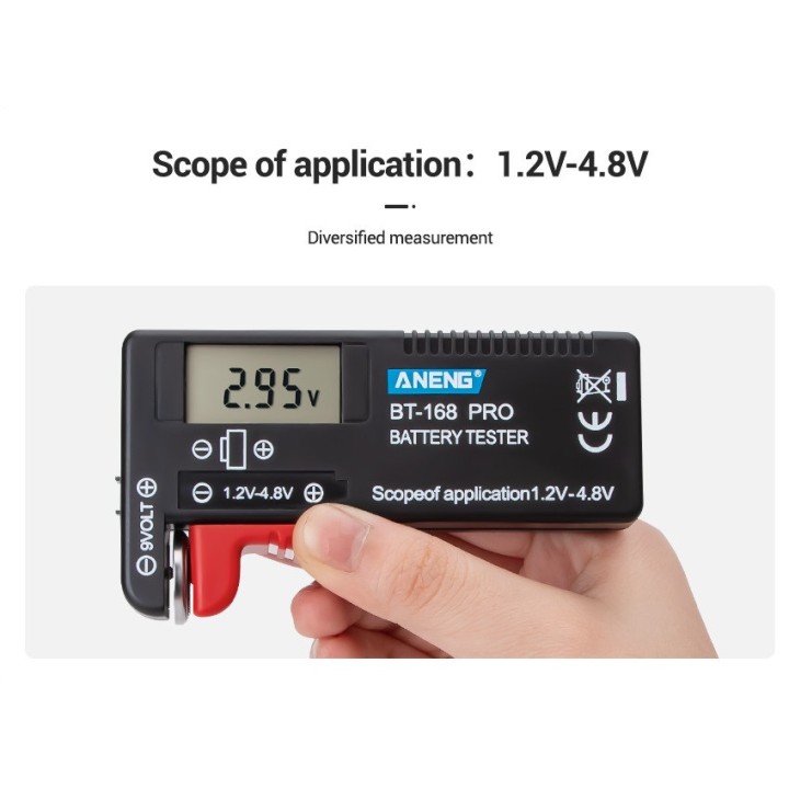 Probador de capacidad de batería digital universal BT-168D Indicador de carga a cuadros de batería Diy Prueba BT168D