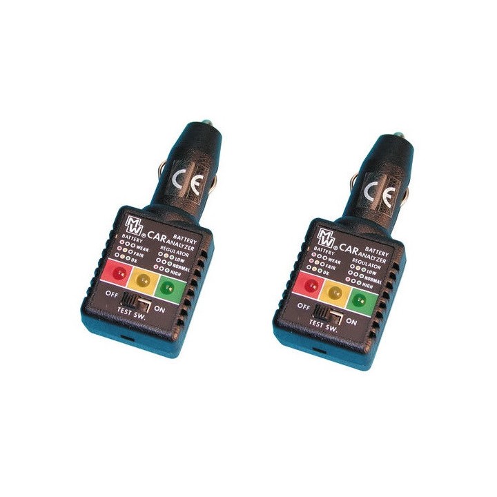 2 Tester per batteria e caricatore auto collegamento accendi sigari accessori auto jr international - 2