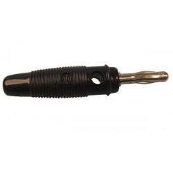 Ficha platano 4mm repicable negro velleman - 1