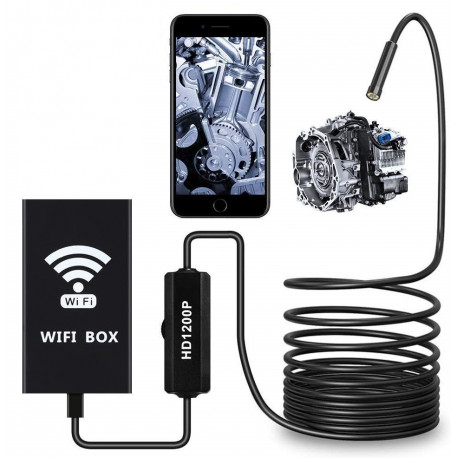 Macbook 5M WiFi Endoscope Android iPhone USB Camera Endoscopique HD 1080P IP68 Etanche Compatible avec iOS,iPhone,Android,Tablette Windows 