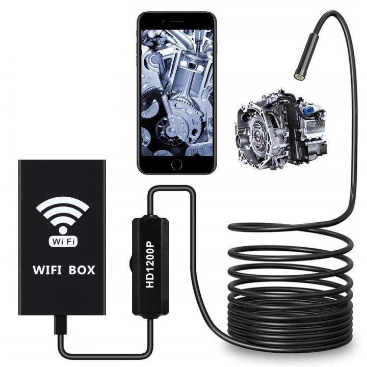 Camera endoscope 5m usb wifi sans fil 8 led pour iOS iPhone Android Windows Mac