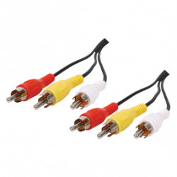 Cable rca audio video cable 3 rca male to 3 rca male cable 2 m - 521/2 konig - 1