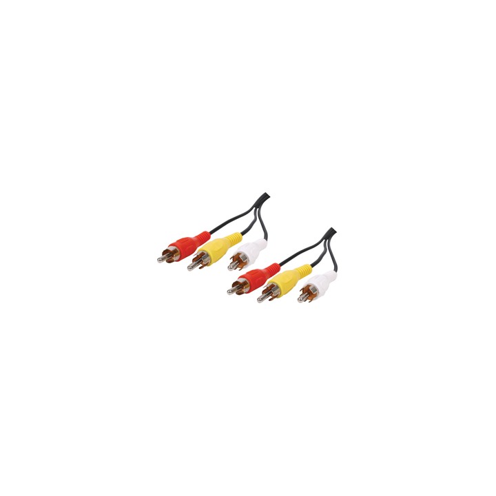Cavo rca audio video cavo 3 rca maschio a maschio cavo 3 rca 2 m - 521/2 konig - 1