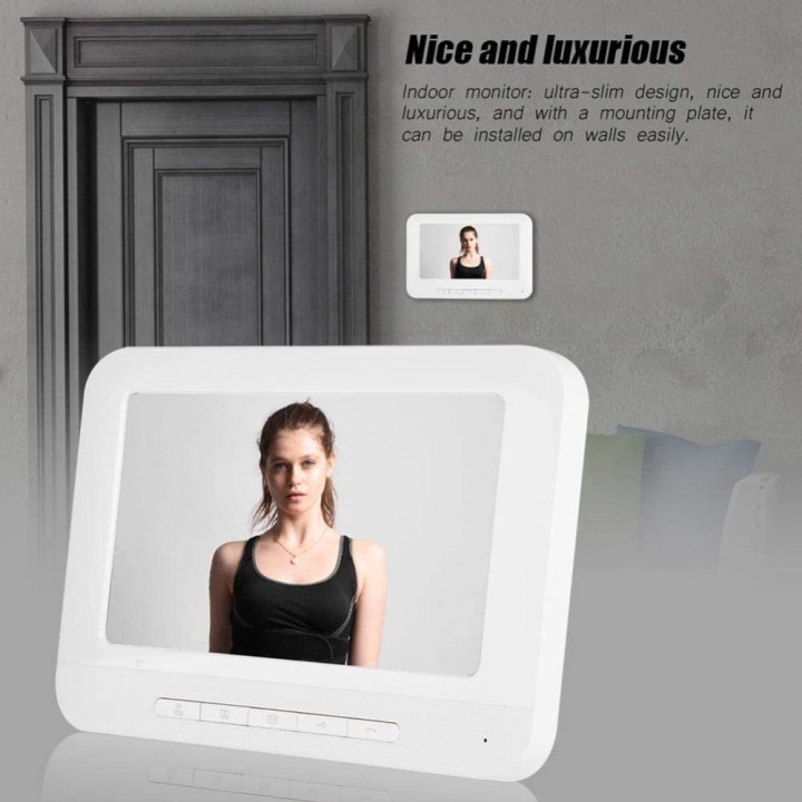 Interphone portier video camera couleur avec fil 7 inch intercom surveillance securite maison