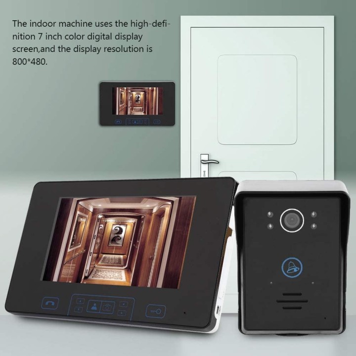 Interphone video sans fil 300m etanche Vision Nocturne ecran 18cm appartement maison