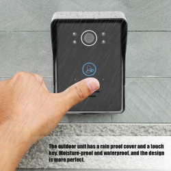 Wireless video intercom 300m waterproof Night Vision 18cm screen Touch button apartment house
