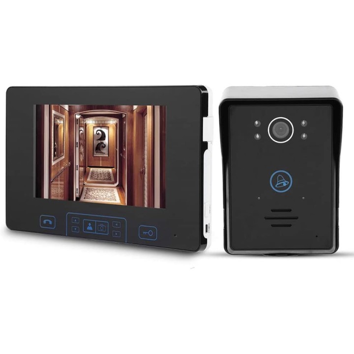 Videoportero inalámbrico 300m impermeable visión nocturna 18cm pantalla táctil botón casa de apartamentos