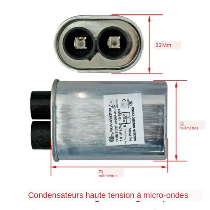Capacitor 1mf 1.05mf 1uf 1.05 mf 2100V microwave LG, ELECTROLUX SAMSUNG WHIRLPOOL