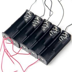 10 caja de la caja Pza Soporte para 1 x 18650 Negro con 6 'Wire Leads estrenar de plástico de almacenamiento de la batería sodia