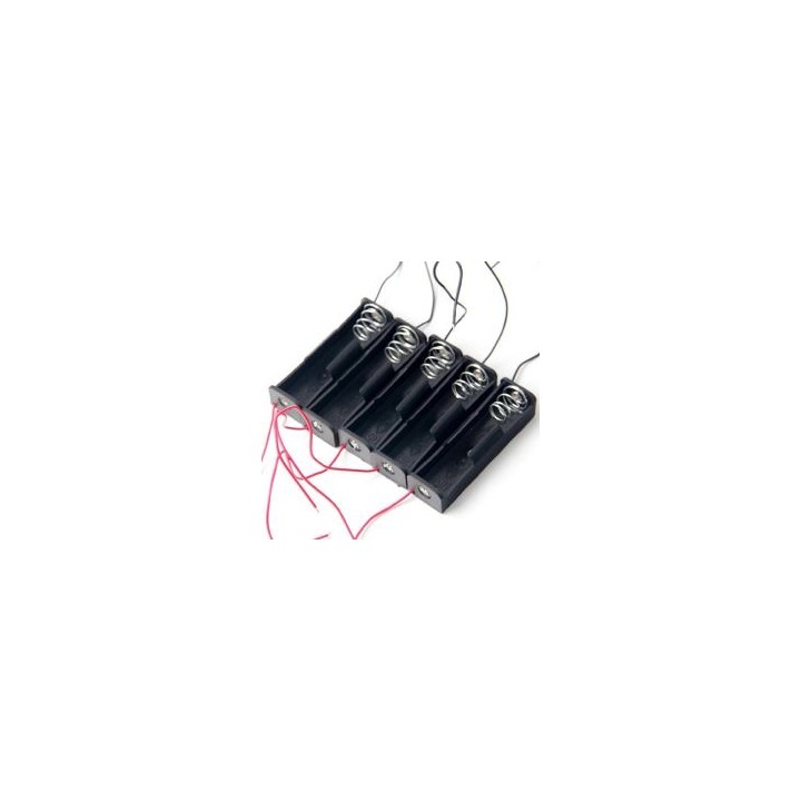 10 Pce Case Box Holder for 1 x 18650 Black with 6' Wire Leads Brand New Plastic Battery Storage sodial - 1