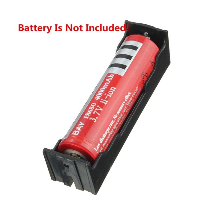 10 Pce Case Box Holder for 1 x 18650 Black with 6' Wire Leads Brand New Plastic Battery Storage sodial - 2