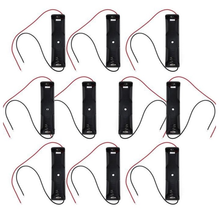 10 Pce cassa del supporto per 1 x 18.650 nero con 6 'Conduttori di plastica brandnew Batteria bagagli sodial - 3