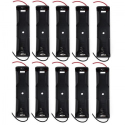 10 Pce Case Box Holder for 1 x 18650 Black with 6' Wire Leads Brand New Plastic Battery Storage sodial - 4
