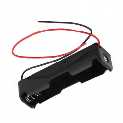 1 Pce Case Box Holder for 1 x 18650 Black with 6' Wire Leads Brand New Plastic Battery Storage man friday - 1
