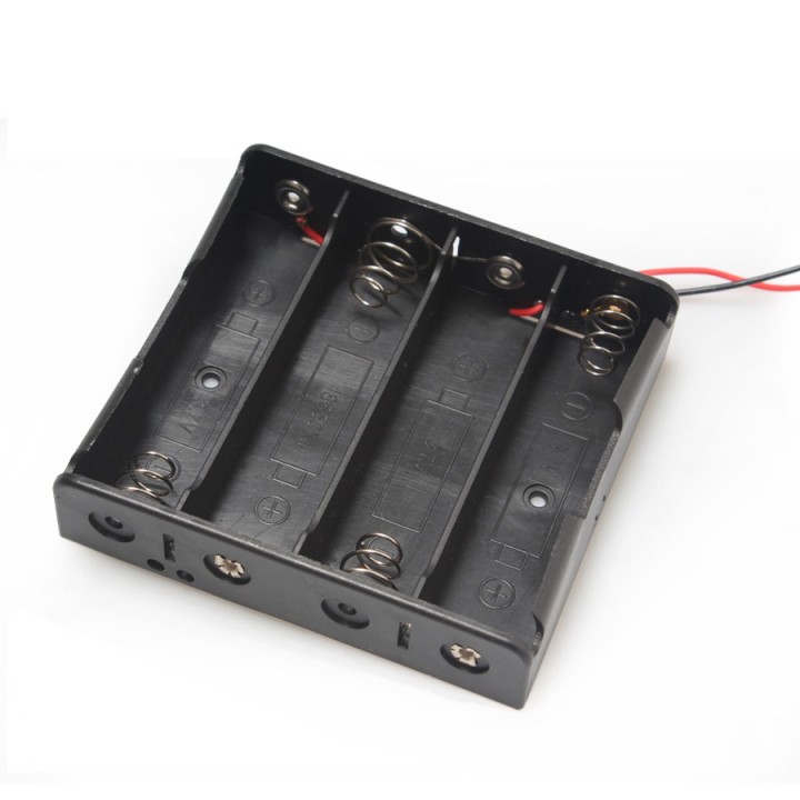 4 Schwarz 4 x 3,7 V 18650 Spitz zulaufend Spitze Battery Holder Etui Anschlussdrähte jr  international - 7