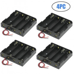 4 Negro 4 x 3.7V 18650 puntiagudas caso Holder Cables de alambre Tip batería jr  international - 14