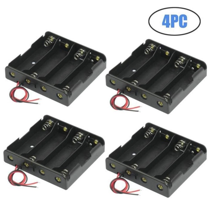 4 Schwarz 4 x 3,7 V 18650 Spitz zulaufend Spitze Battery Holder Etui Anschlussdrähte jr  international - 14