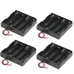4 Negro 4 x 3.7V 18650 puntiagudas caso Holder Cables de alambre Tip batería jr  international - 15