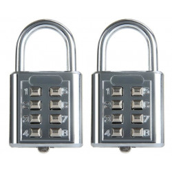 2 x Padlock 25mm 4 dial brass combination lock security lock opening closing 4 number code jr international - 9