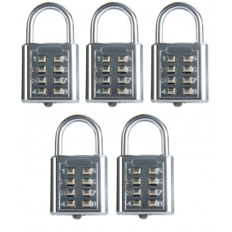 5 x Padlock 25mm 4 dial brass combination lock security lock opening closing 4 number code jr international - 10