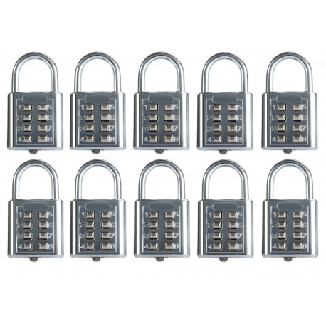 10 x Padlock 25mm 4 dial brass combination lock security lock opening closing 4 number code jr international - 11