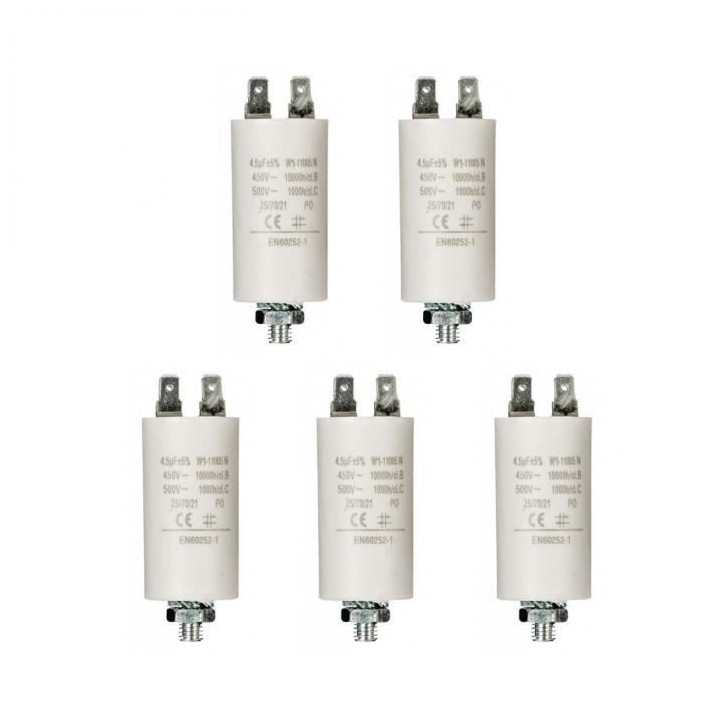 5 x 4.5mf kondensator mf mikrofarad 450v 50/60 hz motorinbetriebnahme w1 11.005 wohnung lug uhr jr international - 2