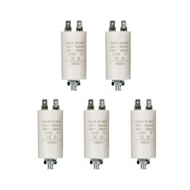 5 Capacitor 4.5mf micro farad 400v 450v 500v 50 60 hz universal motor start capacitor with am terminal w1 11005 jr international
