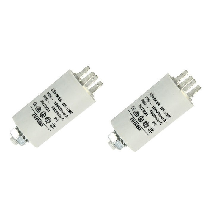 2 Capacitor 4.5mf micro farad 400v 450v 500v 50 60 hz universal motor start capacitor with am terminal w1 11005 jr international